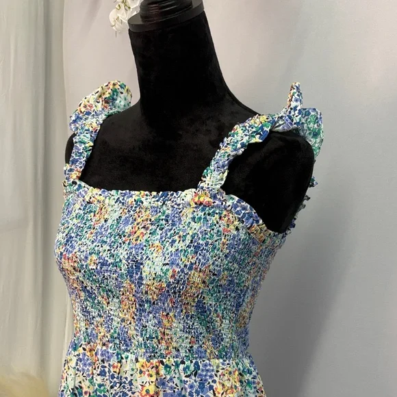 J. Crew Floral Blue and White Women's Dress - Picture 2 of 5